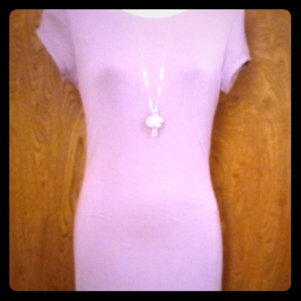 Mid calf lavender tee shirt dress